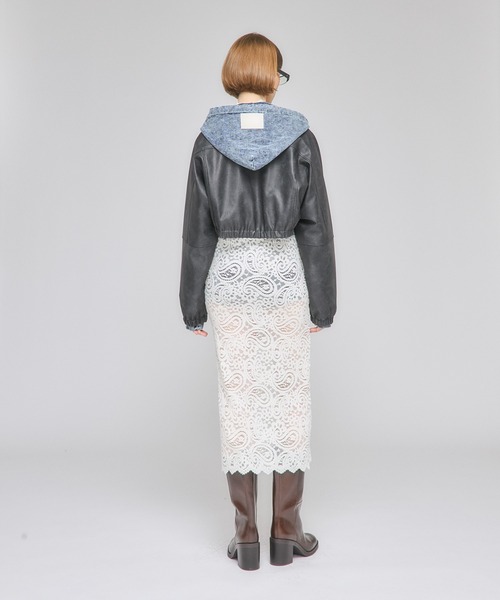 Nora Lily elle（ノラリリーエル）の「【Nora Lily】「elle」Tailored Combination Blouson（ブルゾン・レディース・ブラウン/ブラック/オリーブ・FREE）」の16枚目の写真