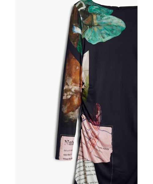 Desigual(デシグアル)の「アシンメトリーなコラージュプリント ロングワンピース 結婚式 二次会 フォーマル(ワンピース・レディース・ブラック・S/M/L/XL/XS)」の3枚目の写真