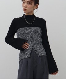 NOGLE(ノグル)の【NOGLE/ノグル】ミックスニットボタンビスチェ(その他トップス)