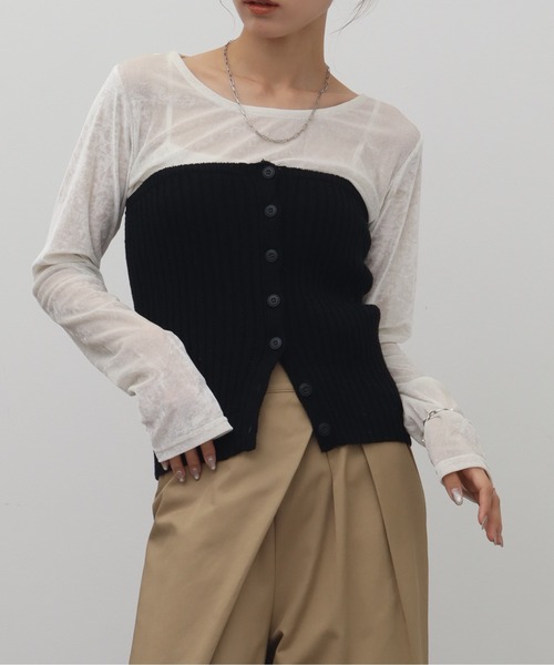 NOGLE(ノグル)の「【NOGLE/ノグル】ミックスニットボタンビスチェ(その他トップス・レディース・ブラック系その他/ブラック/ブラウン系その他・FREE)」の21枚目の写真