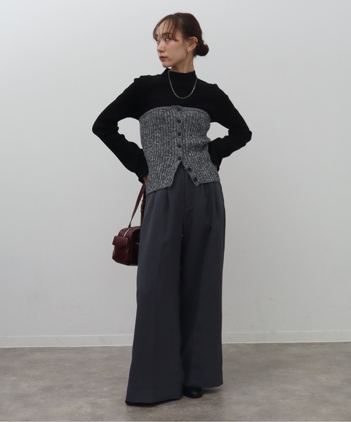 NOGLE(ノグル)の「【NOGLE/ノグル】ミックスニットボタンビスチェ(その他トップス・レディース・ブラック系その他/ブラック/ブラウン系その他・FREE)」の12枚目の写真