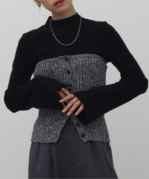 NOGLE(ノグル)の「【NOGLE/ノグル】ミックスニットボタンビスチェ(その他トップス・レディース・ブラック系その他/ブラック/ブラウン系その他・FREE)」の20枚目の写真