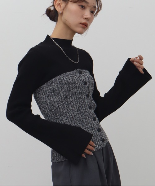 NOGLE(ノグル)の「【NOGLE/ノグル】ミックスニットボタンビスチェ(その他トップス・レディース・ブラック系その他/ブラック/ブラウン系その他・FREE)」の17枚目の写真