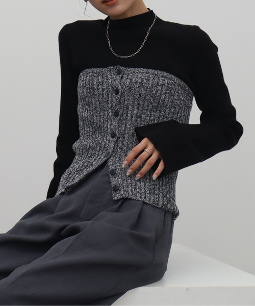 NOGLE(ノグル)の「【NOGLE/ノグル】ミックスニットボタンビスチェ(その他トップス・レディース・ブラック系その他/ブラック/ブラウン系その他・FREE)」の15枚目の写真