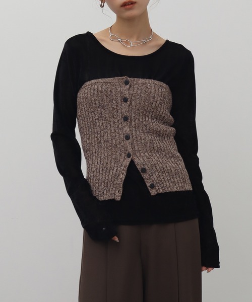 NOGLE(ノグル)の「【NOGLE/ノグル】ミックスニットボタンビスチェ(その他トップス・レディース・ブラック系その他/ブラック/ブラウン系その他・FREE)」の19枚目の写真