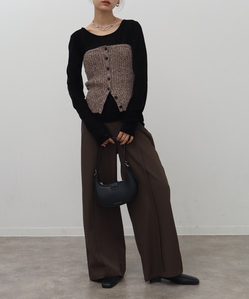 NOGLE(ノグル)の「【NOGLE/ノグル】ミックスニットボタンビスチェ(その他トップス・レディース・ブラック系その他/ブラック/ブラウン系その他・FREE)」の22枚目の写真