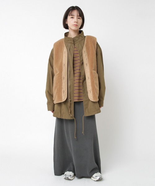 RNA-N（アールエヌエーエヌ）の「C0787 M-65ファーライナーモッズコート（モッズコート・レディース・ベージュ/カーキ/ボルドー・FREE）」の20枚目の写真