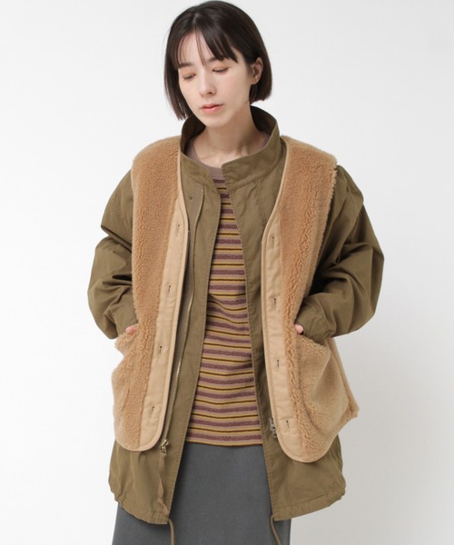 RNA-N（アールエヌエーエヌ）の「C0787 M-65ファーライナーモッズコート（モッズコート・レディース・ベージュ/カーキ/ボルドー・FREE）」の11枚目の写真