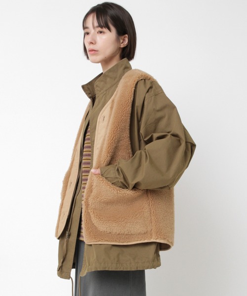RNA-N（アールエヌエーエヌ）の「C0787 M-65ファーライナーモッズコート（モッズコート・レディース・ベージュ/カーキ/ボルドー・FREE）」の12枚目の写真