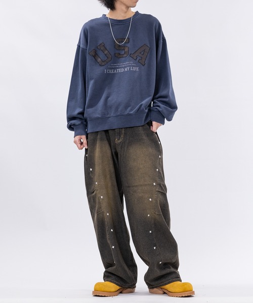 JOHN'S CLOSET（ジョンズクローゼット）の「【13】スタッズデザイン カーブデニム（デニムパンツ・メンズ・ブルー/ブラック/サックスブルー・LARGE/MEDIUM）」の13枚目の写真