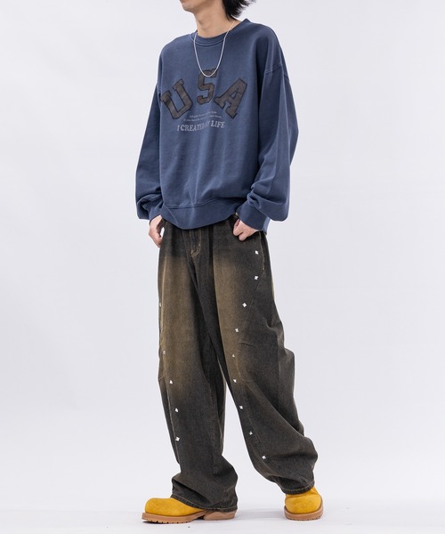 JOHN'S CLOSET（ジョンズクローゼット）の「【13】スタッズデザイン カーブデニム（デニムパンツ・メンズ・ブルー/ブラック/サックスブルー・LARGE/MEDIUM）」の14枚目の写真