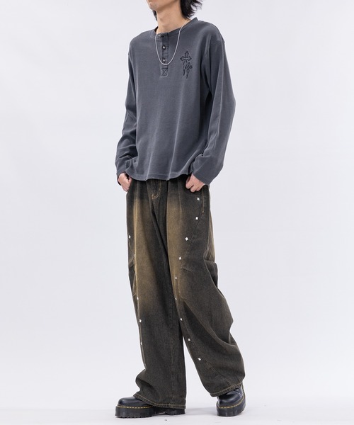 JOHN'S CLOSET（ジョンズクローゼット）の「【13】スタッズデザイン カーブデニム（デニムパンツ・メンズ・ブルー/ブラック/サックスブルー・LARGE/MEDIUM）」の12枚目の写真