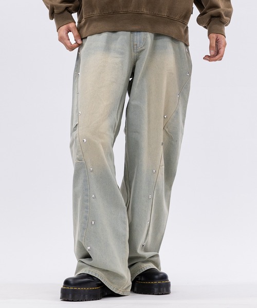 JOHN'S CLOSET（ジョンズクローゼット）の「【13】スタッズデザイン カーブデニム（デニムパンツ・メンズ・ブルー/ブラック/サックスブルー・LARGE/MEDIUM）」の16枚目の写真