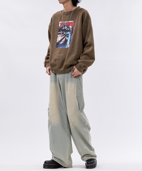 JOHN'S CLOSET（ジョンズクローゼット）の「【13】スタッズデザイン カーブデニム（デニムパンツ・メンズ・ブルー/ブラック/サックスブルー・LARGE/MEDIUM）」の21枚目の写真