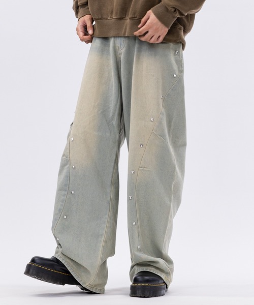 JOHN'S CLOSET（ジョンズクローゼット）の「【13】スタッズデザイン カーブデニム（デニムパンツ・メンズ・ブルー/ブラック/サックスブルー・LARGE/MEDIUM）」の17枚目の写真