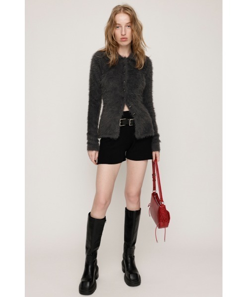 SLY（スライ）の「WAIST SHAPE KNIT TOPS ウエストシェイプ ニット カーディガントップス カーディガン 秋服 冬服（カーディガン/ボレロ・レディース・アイボリー/グレー/オレンジ・FREE）」の4枚目の写真