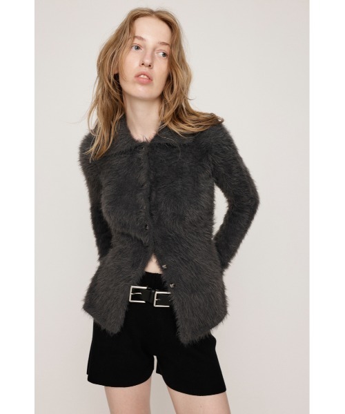 SLY（スライ）の「WAIST SHAPE KNIT TOPS ウエストシェイプ ニット カーディガントップス カーディガン 秋服 冬服（カーディガン/ボレロ・レディース・アイボリー/グレー/オレンジ・FREE）」の5枚目の写真