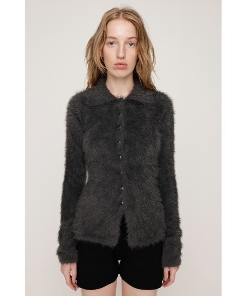 SLY（スライ）の「WAIST SHAPE KNIT TOPS ウエストシェイプ ニット カーディガントップス カーディガン 秋服 冬服（カーディガン/ボレロ・レディース・アイボリー/グレー/オレンジ・FREE）」の6枚目の写真