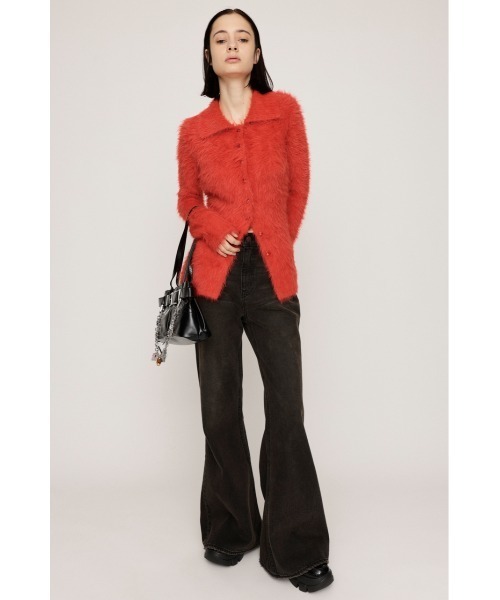 SLY（スライ）の「WAIST SHAPE KNIT TOPS ウエストシェイプ ニット カーディガントップス カーディガン 秋服 冬服（カーディガン/ボレロ・レディース・アイボリー/グレー/オレンジ・FREE）」の8枚目の写真