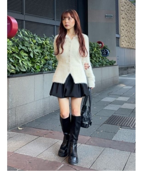 SLY（スライ）の「WAIST SHAPE KNIT TOPS ウエストシェイプ ニット カーディガントップス カーディガン 秋服 冬服（カーディガン/ボレロ・レディース・アイボリー/グレー/オレンジ・FREE）」の19枚目の写真