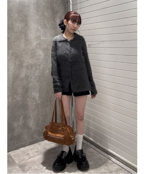 SLY（スライ）の「WAIST SHAPE KNIT TOPS ウエストシェイプ ニット カーディガントップス カーディガン 秋服 冬服（カーディガン/ボレロ・レディース・アイボリー/グレー/オレンジ・FREE）」の21枚目の写真