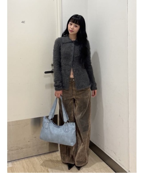 SLY（スライ）の「WAIST SHAPE KNIT TOPS ウエストシェイプ ニット カーディガントップス カーディガン 秋服 冬服（カーディガン/ボレロ・レディース・アイボリー/グレー/オレンジ・FREE）」の22枚目の写真