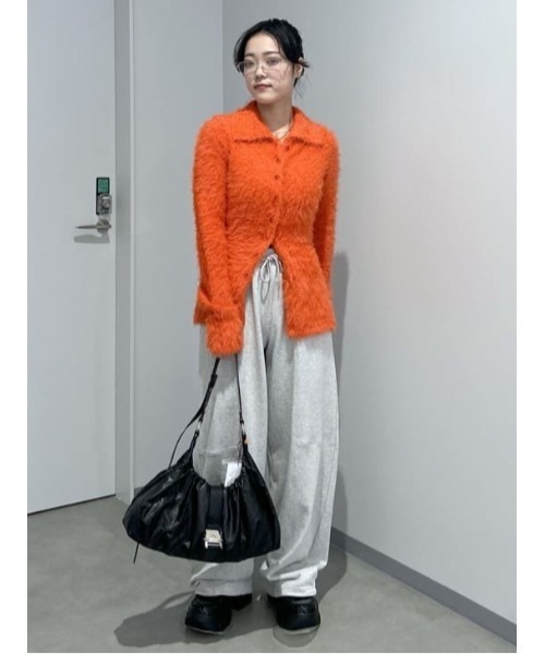 ⭐︎値下げ　 ERIBE / クルーネック カーディガン(オレンジ) サイズM ⭐︎値下げ ERIBE / クルーネック カーディガン(オレンジ) サイズM