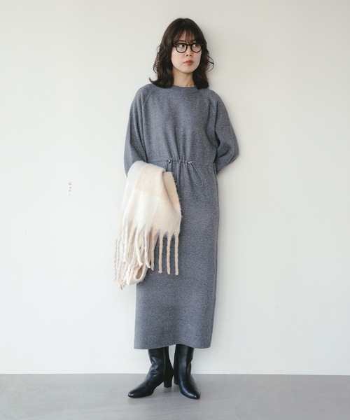 B:MING by BEAMS(ビーミングバイビームス)の「ニット ドローストリング ワンピース(ワンピース・レディース・グレー/ブラウン系その他/ブラウン系その他4・ONE SIZE)」の4枚目の写真
