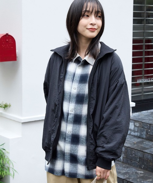 2WAYリバーシブル フリース/ナイロン オーバーサイズブルゾン