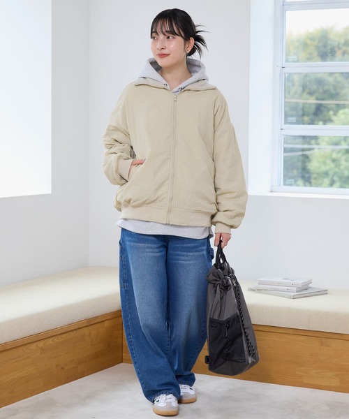 2WAYリバーシブル フリース/ナイロン オーバーサイズブルゾン