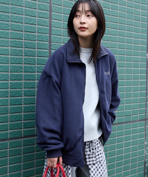 Freecity デニム フリースバック ダッフル ブルゾン サイズ2 2WAYリバーシブル フリース/ナイロン オーバーサイズブルゾン