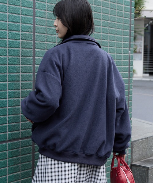 2WAYリバーシブル フリース/ナイロン オーバーサイズブルゾン