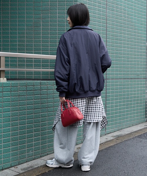 2WAYリバーシブル フリース/ナイロン オーバーサイズブルゾン