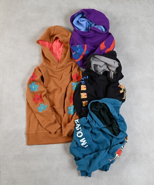 MARKEY'S（マーキーズ）の「ソデプリントパーカー（パーカー・キッズ・キャメル/パープル/ブラック/ターコイズブルー・80/90/95/100/110/120/130/140/150）」の18枚目の写真