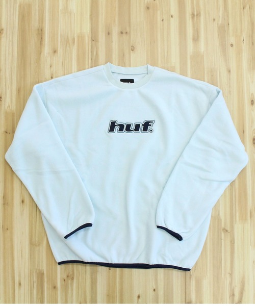 HUF(ハフ)の「Hドットポーラーフリースクルーネック スウェット トレーナー H DOT POLAR FLEECE CREWNECK(スウェット・メンズ・スカイブルー/ブラック・XL/L/M)」の9枚目の写真