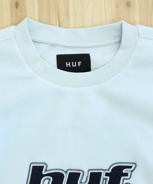 HUF(ハフ)の「Hドットポーラーフリースクルーネック スウェット トレーナー H DOT POLAR FLEECE CREWNECK(スウェット・メンズ・スカイブルー/ブラック・XL/L/M)」の10枚目の写真