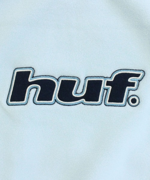 HUF(ハフ)の「Hドットポーラーフリースクルーネック スウェット トレーナー H DOT POLAR FLEECE CREWNECK(スウェット・メンズ・スカイブルー/ブラック・XL/L/M)」の11枚目の写真