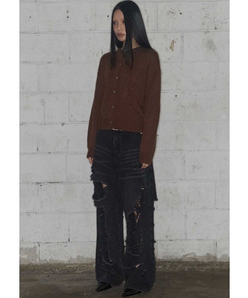 FANCY CLUB（ファンシークラブ）の「A'GEM/9 × .kom 『FANCY CLUB/ファンシークラブ』 SWALE KNIT CARDIGAN/ニットカーディガン（カーディガン/ボレロ・レディース・ブラウン/グレー/ブルー・FREE）」の14枚目の写真