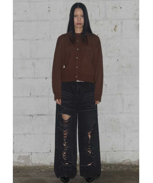 FANCY CLUB（ファンシークラブ）の「A'GEM/9 × .kom 『FANCY CLUB/ファンシークラブ』 SWALE KNIT CARDIGAN/ニットカーディガン（カーディガン/ボレロ・レディース・ブラウン/グレー/ブルー・FREE）」の13枚目の写真