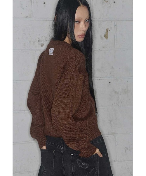 FANCY CLUB（ファンシークラブ）の「A'GEM/9 × .kom 『FANCY CLUB/ファンシークラブ』 SWALE KNIT CARDIGAN/ニットカーディガン（カーディガン/ボレロ・レディース・ブラウン/グレー/ブルー・FREE）」の11枚目の写真