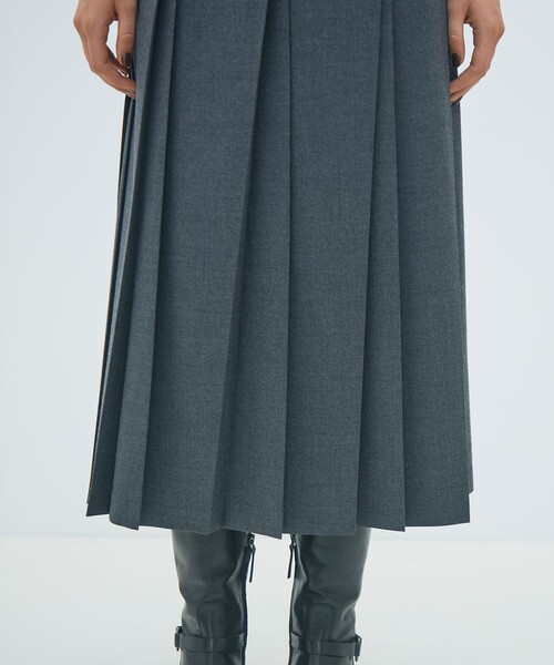ウールナチュラルストレッチ プリーツスカート（スカート）｜MACPHEE