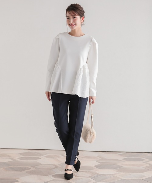 Fit more(フィットモア)の「裾リボン裏起毛パンツ(その他パンツ・レディース・ネイビー/ブラック・PS/M)」の5枚目の写真