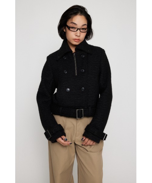 LAGUA GEM SHORT COMPACT DOUBLE コート　黒　未使用 SHORT COMPACT DOUBLE コート（ピーコート）｜LAGUA GEM（ラグアジェム