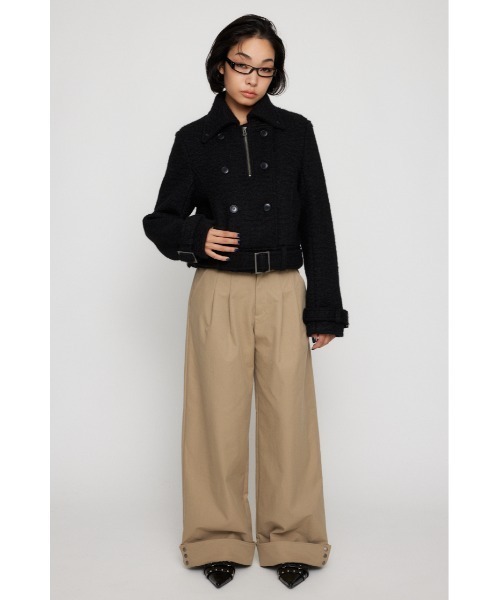 LAGUA GEM SHORT COMPACT DOUBLE コート　黒　新品 SHORT COMPACT DOUBLE コート（ピーコート）｜LAGUA GEM（ラグアジェム