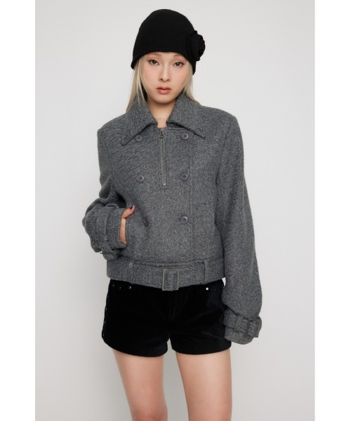 LAGUA GEM SHORT COMPACT DOUBLE コート　黒　新品 SHORT COMPACT DOUBLE コート（ピーコート）｜LAGUA GEM（ラグアジェム