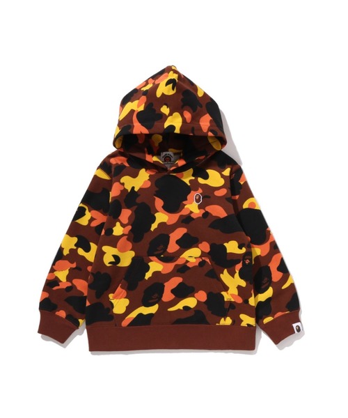 A BATHING APE（アベイシングエイプ）の「1ST CAMO ONE POINT PULLOVER HOODIE（パーカー・キッズ・グリーン/イエロー/オレンジ・120/140/130）」の3枚目の写真