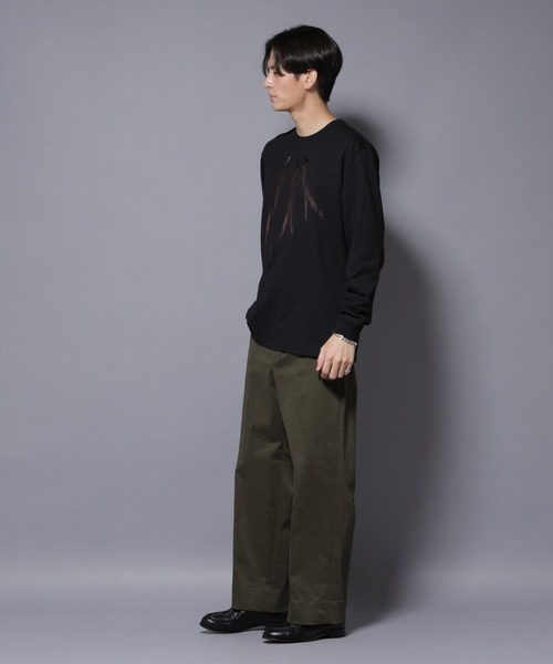 NANO universe（ナノユニバース）の「フェザー エンブロイダリー ロングスリーブTシャツ（Tシャツ/カットソー・メンズ・ホワイト/ブラック・L/M）」の16枚目の写真