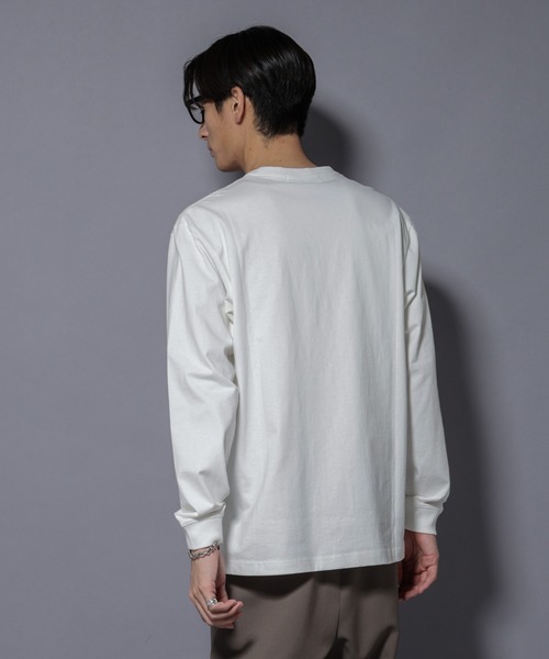 NANO universe（ナノユニバース）の「フェザー エンブロイダリー ロングスリーブTシャツ（Tシャツ/カットソー・メンズ・ホワイト/ブラック・L/M）」の5枚目の写真