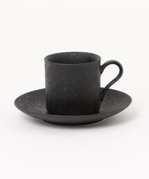 kuros'（クロス）の「黒墨 コーヒーカップ&ソーサー 【ストレート】（グラス/マグカップ/タンブラー）」
