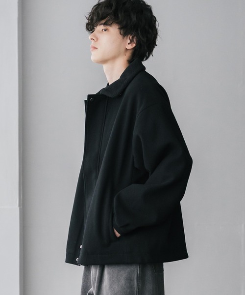 セール】オーバーサイズ 裏ボアメルトン2WAYショートジャケット/ベルト